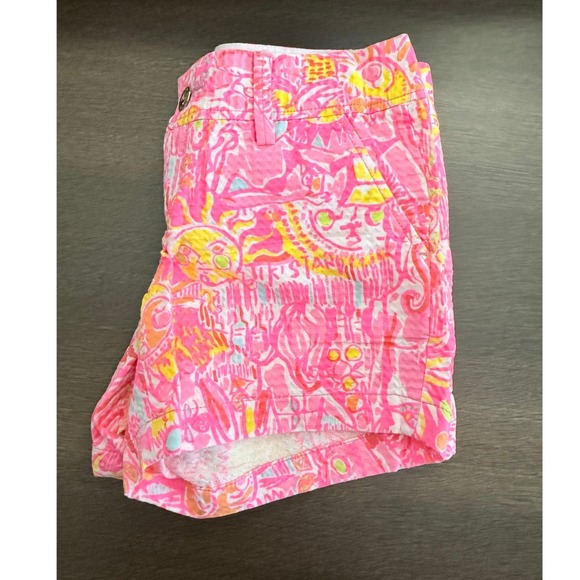 Lilly Pulitzer Callahan Shorts Pink Print Casual Everyday Sunny Day Size 0 - Picture 1 of 6